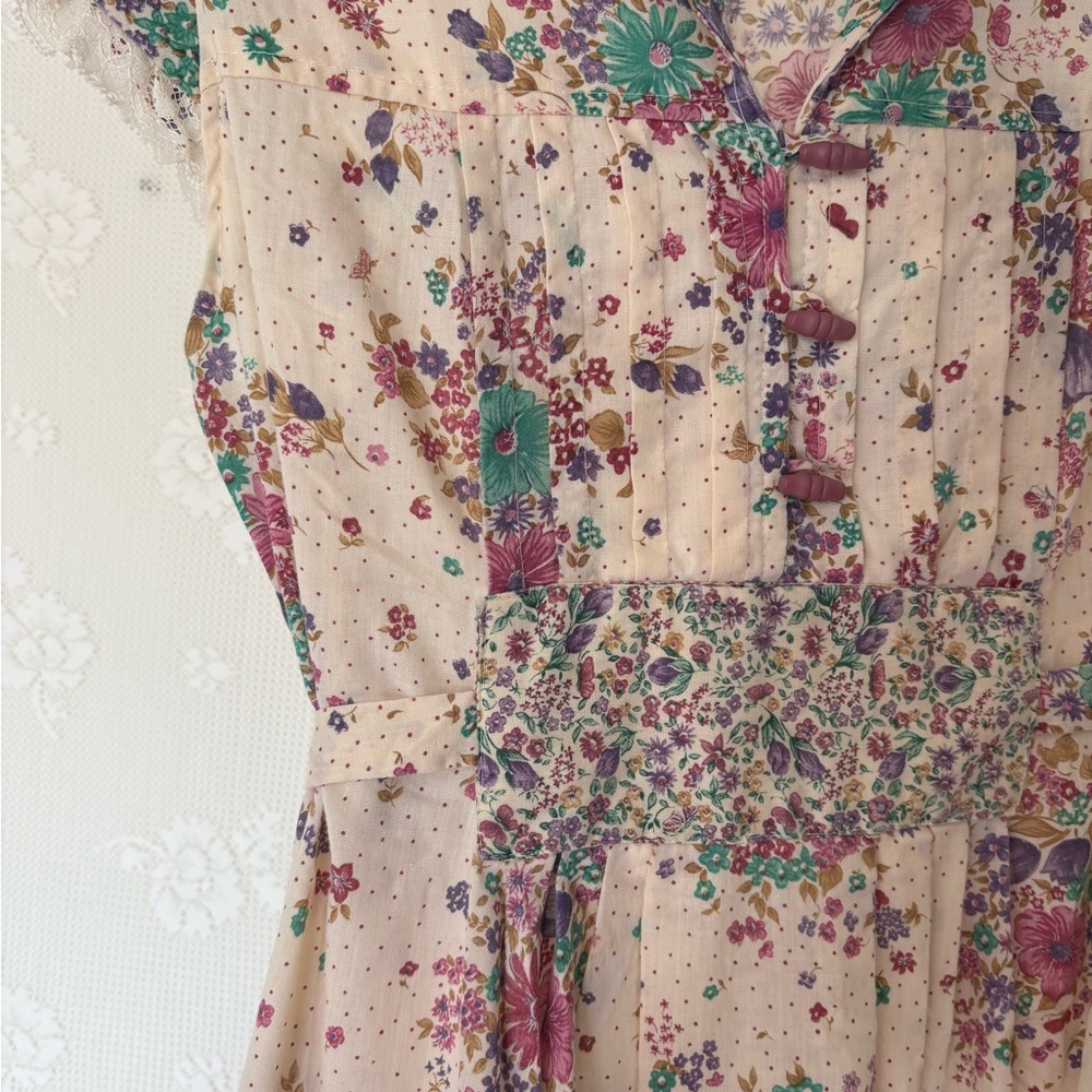 70s floral print prairie midi dress - gunne sax inspired - Picture 5 of 6